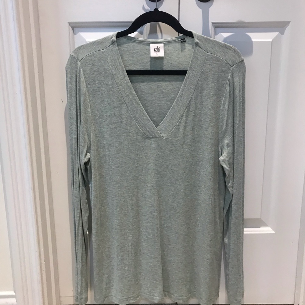 Cabi ultrasoft long sleeve shirt in green - large